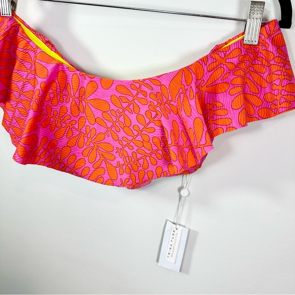 Trina Turk Trellis Off the Shoulder Ruffle Bandeau Swim Top - Picture 9 of 13